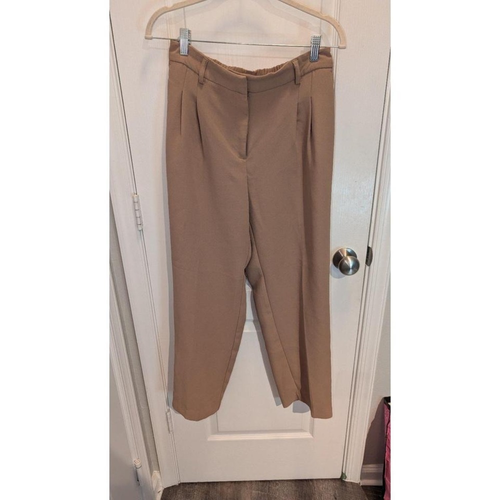 Joie High Waisted Straight Leg Crepe‎ Trouser Pants Camel Tan Size 6